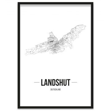 Stadtposter Landshut mit Bilderrahmen