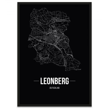 Stadtposter Leonberg mit Stadtplan