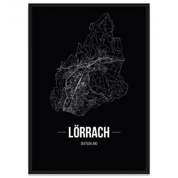 Stadtposter mit Rahmen Lörrach