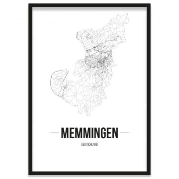 Stadtposter Memmingen Straßennetz