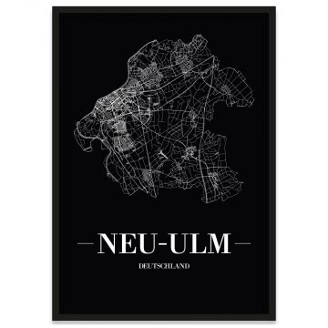 Straßenposter Neu-Ulm mit Rahmen