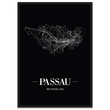 Stadtposter Passau mit Rahmen