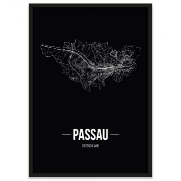 Stadtposter Passau mit Stadtplan