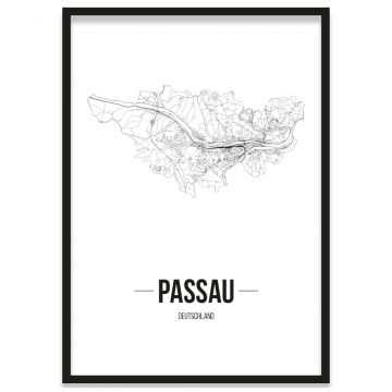 Rahmen Poster Passau Straßennetz
