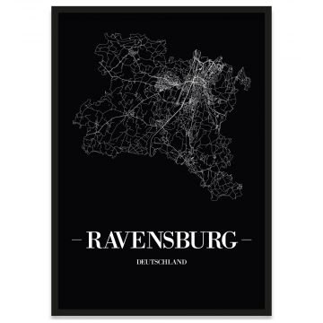 Stadtposter Ravensburg mit Rahmen