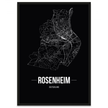 Stadtposter Rosenheim mit Straßennetz