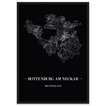 Stadtposter Rottenburg am Neckar mit Rahmen