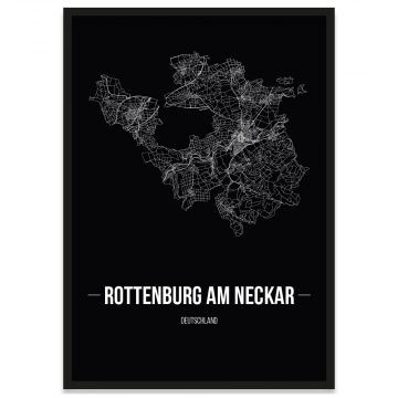 Stadtposter Rottenburg am Neckar mit Stadtplan