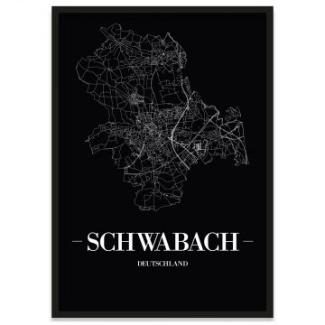 Stadtposter Schwabach mit Rahmen