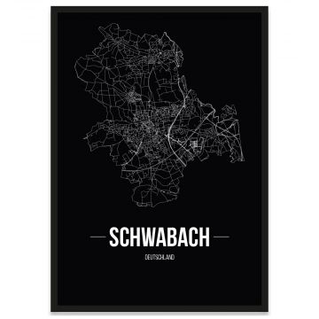 Stadtposter Schwabach mit Stadtplan