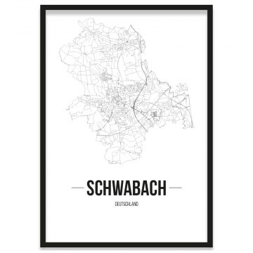 Stadtposter Schwabach gerahmt