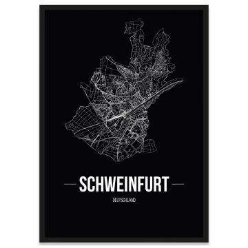 Stadtposter Schweinfurt mit Stadtplan