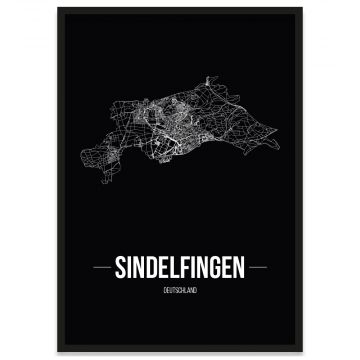 Stadtposter Sindelfingen mit Stadtplan