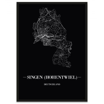 Stadtposter Singen mit Rahmen