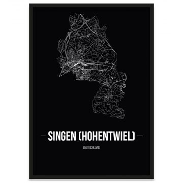 Stadtposter Singen mit Stadtplan