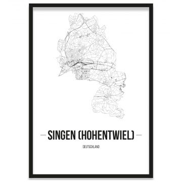 Stadtposter Singen (Hohentwiel) Straßennetz