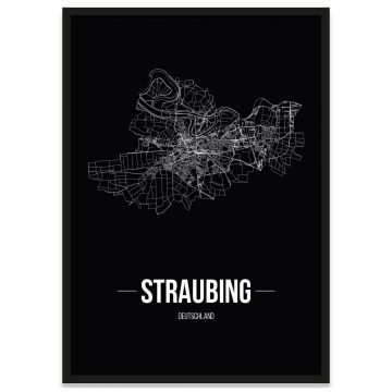 Stadtposter Straubing mit Stadtplan