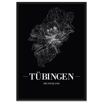 Poster mit Stadtplan der Stadt Tübingen