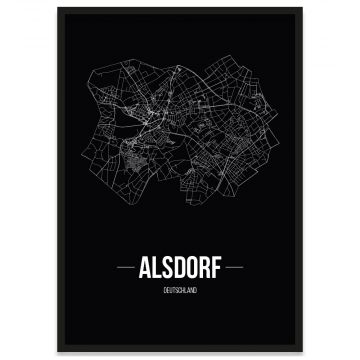 Stadtposter Alsdorf mit Stadtplan