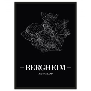 Bergheim Poster mit Stadtplan