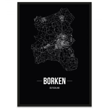 Stadtposter Borken mit Stadtplan