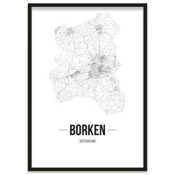 Stadtposter Borken Straßennetz