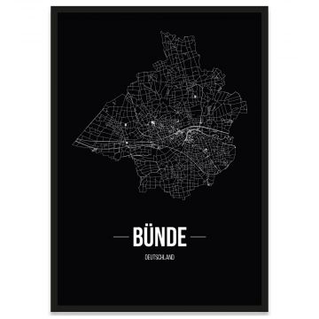 Straßennetz Bünde Poster Bilderrahmen