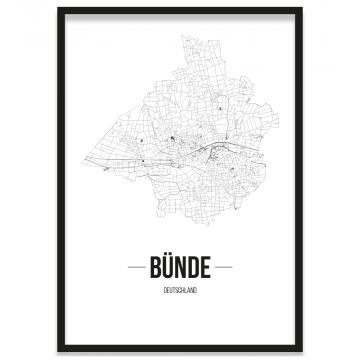 Straßennetz Bünde Poster Bilderrahmen