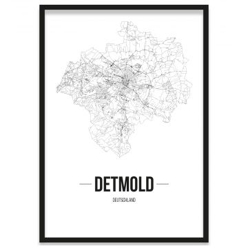 Stadtposter Detmold Rahmen Straßenplan