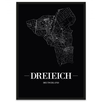 Stadtposter Dreieich Straßennetz