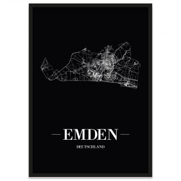 Poster Emden mit Stadtplan 