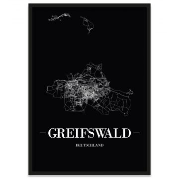 Stadtposter Greifswald Straßennetz