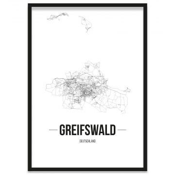 Stadtposter Greifswald mit Bilderrahmen