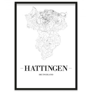 Stadtposter Hattingen gerahmt