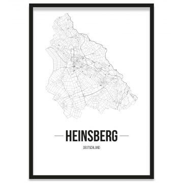 Stadtposter Heinsberg Straßennetz Bilderrahmen