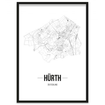 Stadtposter Hürth Straßennetz