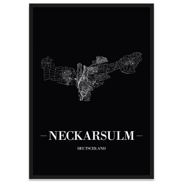 Stadtposter Neckarsulm - Black