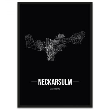 Stadtposter Neckarsulm - Black