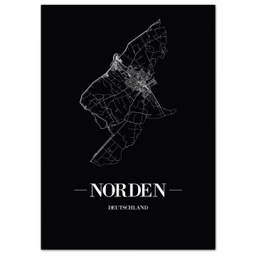 Stadtposter Norden - black