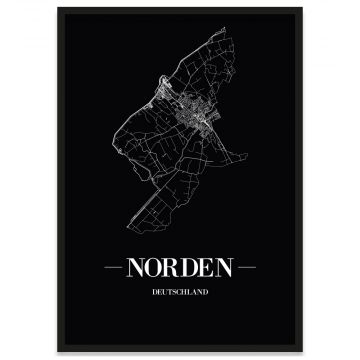 Stadtposter Norden - black