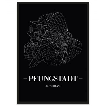Stadtposter Pfungstadt - black