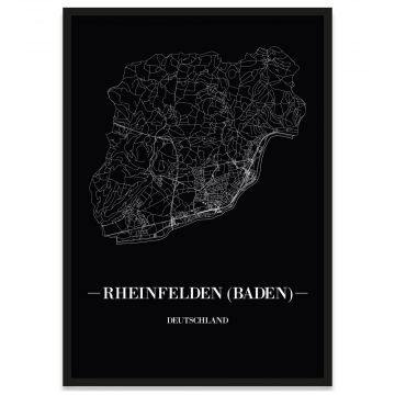 Stadtposter Rheinfelden (Baden) - black