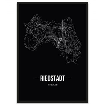 Stadtposter Riedstadt - black