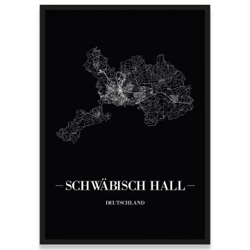 Stadtposter Schwäbisch Hall Straßennetz
