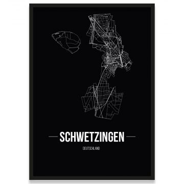 Poster Schwetzingen mit Stadtnetz