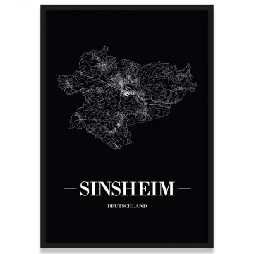Stadtposter Sinsheim Straßennetz