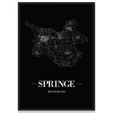 Stadtposter Springe mit Straßennetz