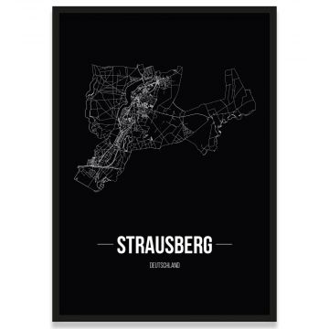 Stadtposter Strausberg mit Straßennetz