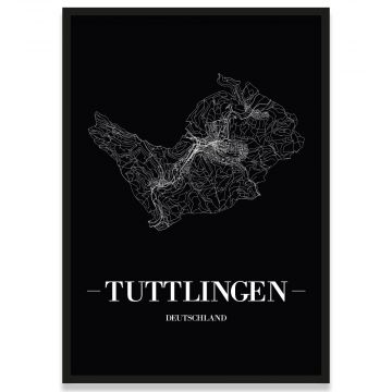 Poster Tuttlingen mit Straßennetz