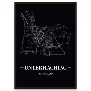 Stadtposter Unterhaching Straßennetz